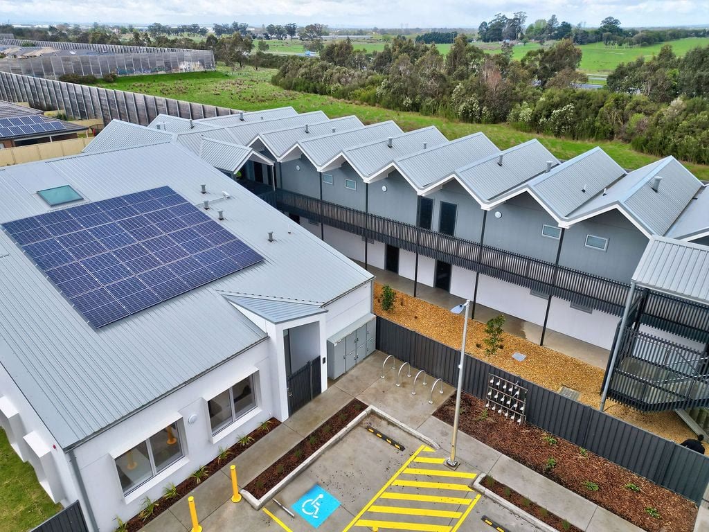 Aerial view of a completed Empire project site