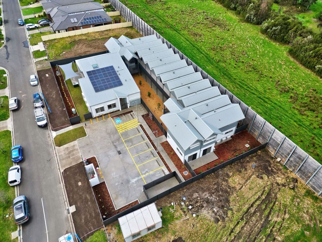 Aerial view of a completed Empire project site
